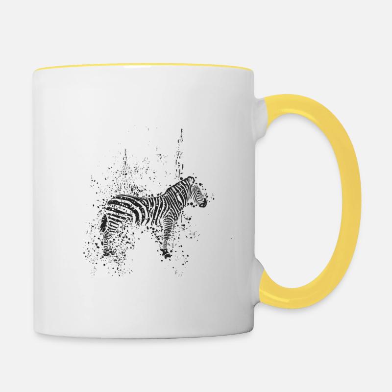 zebra - Contrasting Mug - white/yellow