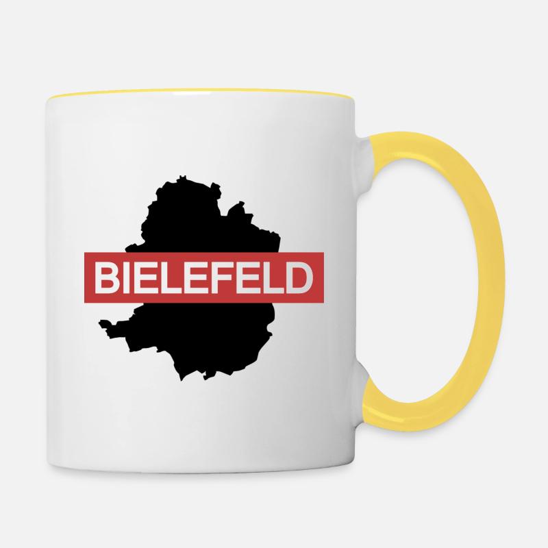 Carte de Bielefeld - Mug contrasté - blanc/jaune