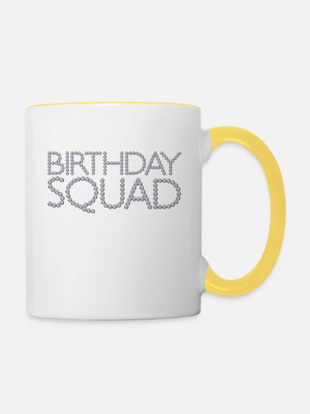 Birthday Squad - Tasse zweifarbig - Weiß/Gelb