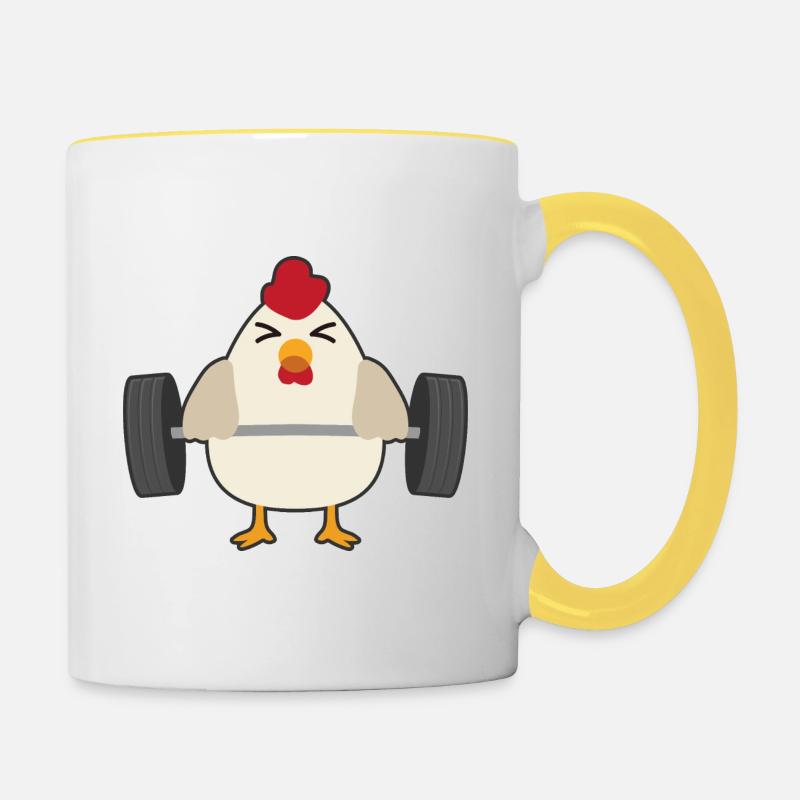 chicken - Contrasting Mug - white/yellow