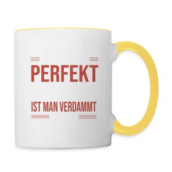 Handball - Tasse zweifarbig - Weiß/Gelb - Rechts