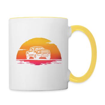 Sunrise Pick Up T-Shirt Offroad-Auto - Tasse zweifarbig - Weiß/Gelb - Rechts