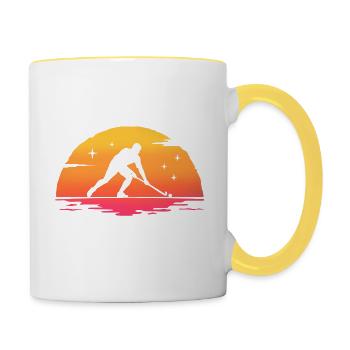 Sunrise Feldhockey - Tasse zweifarbig - Weiß/Gelb - Rechts