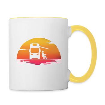 Sunrise Camper Camping Wohnmobil - Tasse zweifarbig - Weiß/Gelb - Rechts