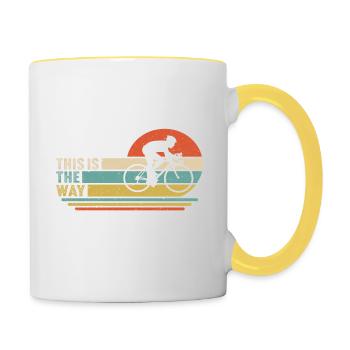 C’est ainsi que T-shirt cyclisme cadeau pour cycliste - Mug contrasté - blanc/jaune - Droite