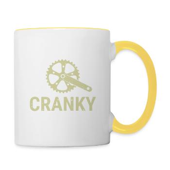 Grumpy cycling gift for cyclists - Contrasting Mug - white/yellow - Right