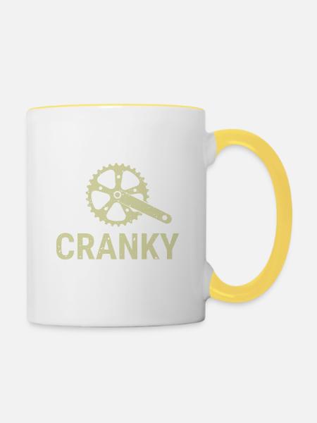 Grumpy Fahrradgeschenk für Radfahrer - Tasse zweifarbig - Weiß/Gelb