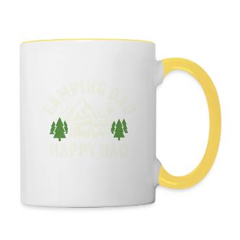 camping dad happy dad camping motorhome - Mug contrasté - blanc/jaune - Droite