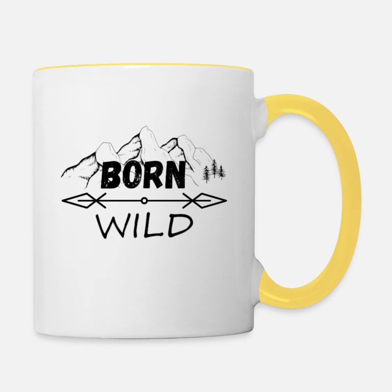 Born Wild - Mug contrasté - blanc/jaune