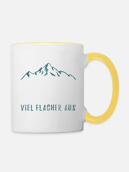 Ziemlich steil hier, sah auf der Karte flacher aus - Tasse zweifarbig - Weiß/Gelb