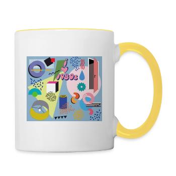 Memphis style design - Contrasting Mug - white/yellow - Right
