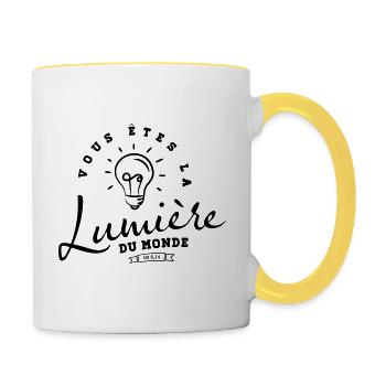 LUMIERE DU MONDE - Mug contrasté - blanc/jaune - Droite
