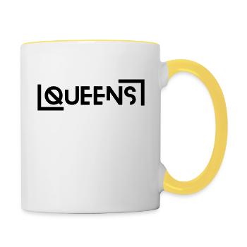 Future City Design – Queens black - Tasse zweifarbig - Weiß/Gelb - Rechts