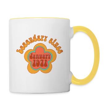 Legendary since January 1971 Birthday Retro - Contrasting Mug - white/yellow - Right