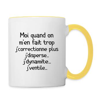 Tontons Flingueurs J'dynamite J'disperse - Mug contrasté - blanc/jaune - Droite