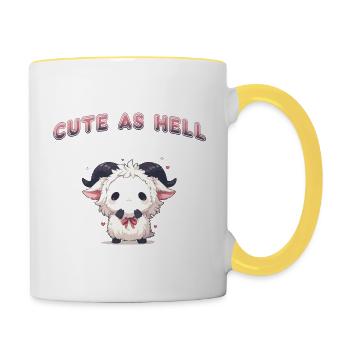 Cute As Hell - Contrasting Mug - white/yellow - Right