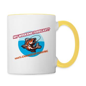 BASS FISHING - Contrasting Mug - white/yellow - Right