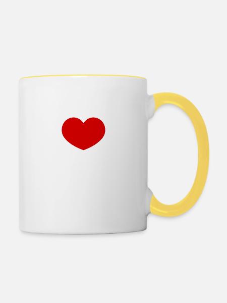 I love Dubbe - Tasse zweifarbig - Weiß/Gelb