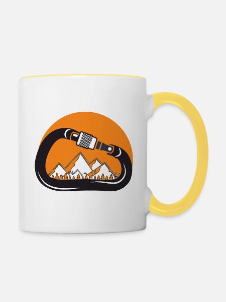 Rock Climbing - Tasse zweifarbig - Weiß/Gelb