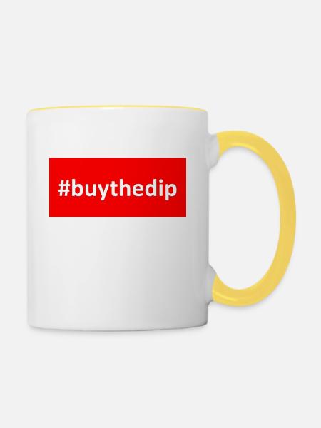Buy the dip - Tasse zweifarbig - Weiß/Gelb