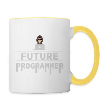 Programmer Coder Software Developer - Contrasting Mug - white/yellow - Right
