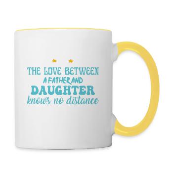 father and daughter / father / daughter / gift - Contrasting Mug - white/yellow - Right