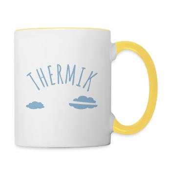 Wenn die Thermik ruft muss ich gehen - Segelflug - Tasse zweifarbig - Weiß/Gelb - Rechts