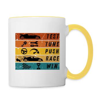 LA MEILLEURE FAÇON DE GAGNER UNE COURSE - Mug contrasté - blanc/jaune - Droite