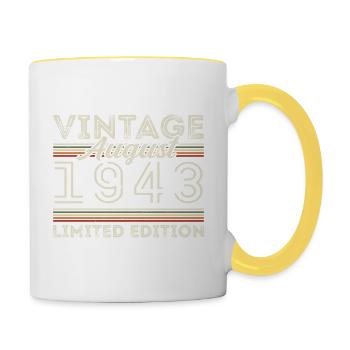 Août 1943 Légende depuis Août 1943 Millésime 1943 - Mug contrasté - blanc/jaune - Droite