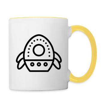 flying saucer - Contrasting Mug - white/yellow - Right