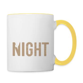 Gute Nacht - Tasse zweifarbig - Weiß/Gelb - Rechts