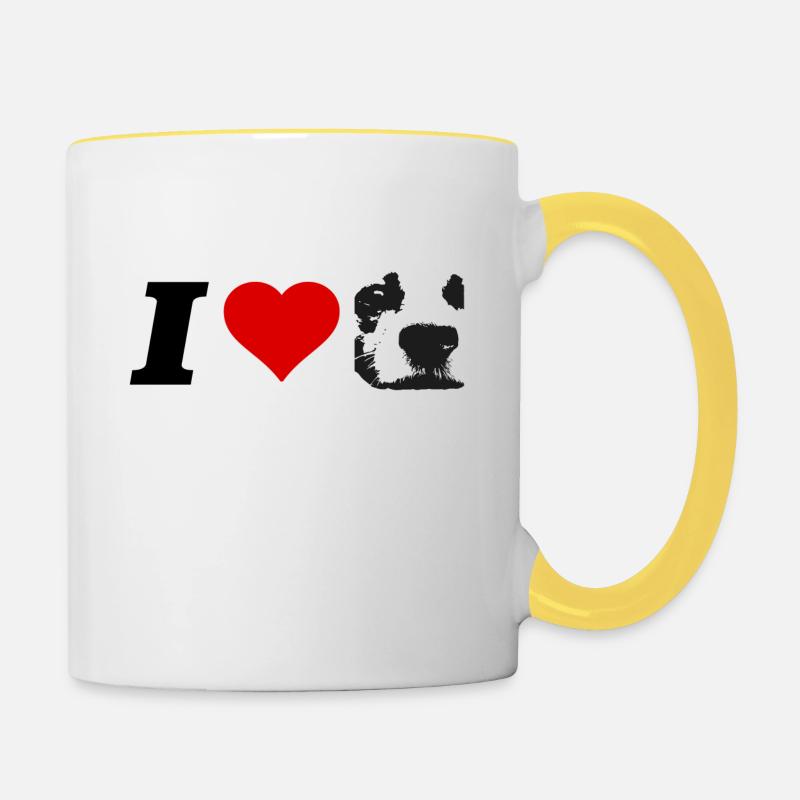 I Love Jack Russel - Contrasting Mug - white/yellow