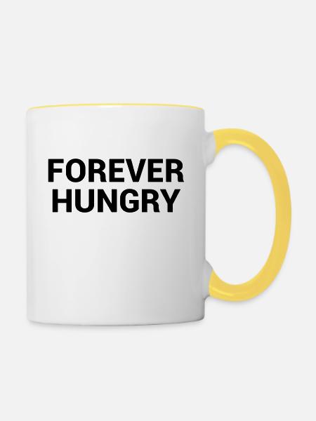 forever hungry - Tasse zweifarbig - Weiß/Gelb