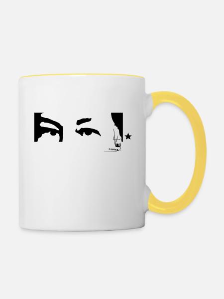 Chavez schau - Tasse zweifarbig - Weiß/Gelb