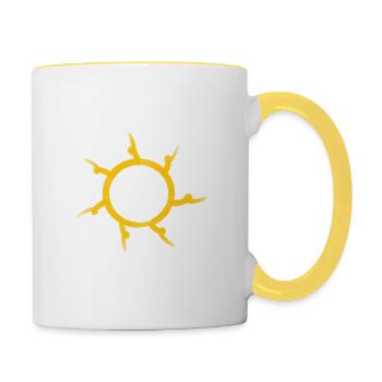 Sun vacation Modern Mallorca design - Contrasting Mug - white/yellow - Right