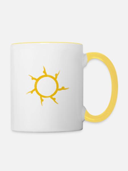 Vacances au soleil Conception moderne de Majorque - Mug contrasté - blanc/jaune