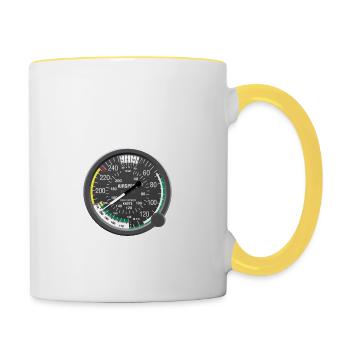 Luftfahrt fanatic - Tasse zweifarbig - Weiß/Gelb - Rechts