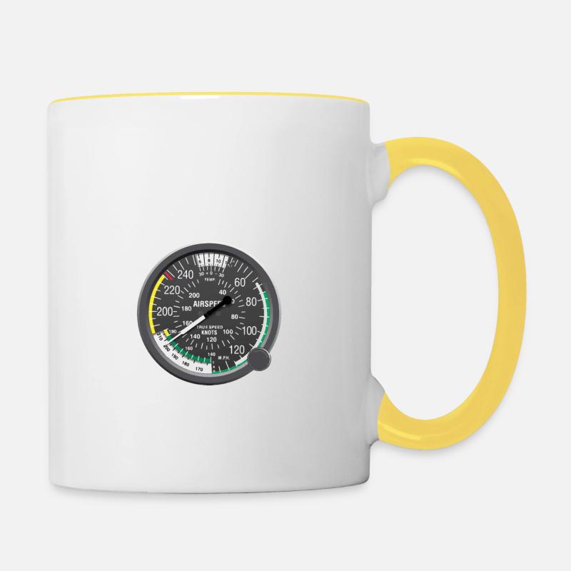 Luftfahrt fanatic - Tasse zweifarbig - Weiß/Gelb