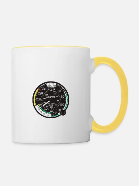 Luftfahrtfanatiker - Tasse zweifarbig - Weiß/Gelb