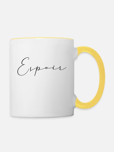 Hoffnung - Tasse zweifarbig - Weiß/Gelb