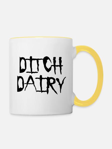 Ditch Dairy - Tasse zweifarbig - Weiß/Gelb