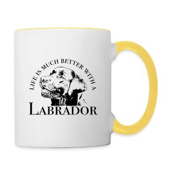 Lifelabby1 1 - Contrasting Mug - white/yellow - Right