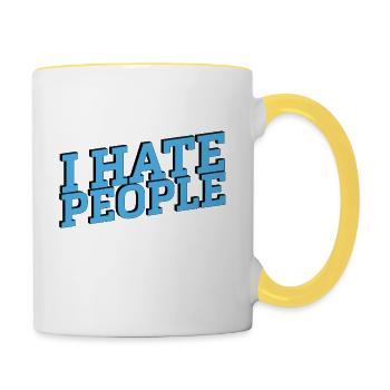 I Hate People - Contrasting Mug - white/yellow - Right