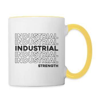 Force industrielle Techno - Mug contrasté - blanc/jaune - Droite