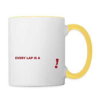 Vintage Retro Go Kart Driver Racing, chaque tour est - Mug contrasté - blanc/jaune - Droite
