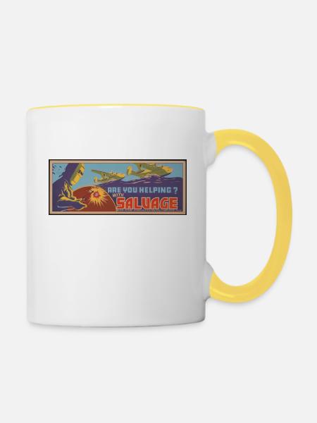 PNP-Dienst - Tasse zweifarbig - Weiß/Gelb