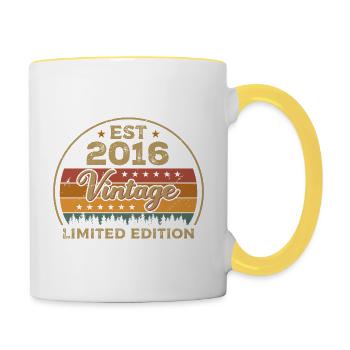 Legendary Since 2016 Birthday 2016 Vintage 2016 - Contrasting Mug - white/yellow - Right