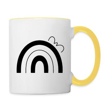 Regenbogen - Tasse zweifarbig - Weiß/Gelb - Rechts