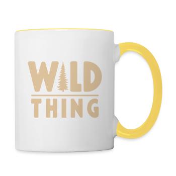Wild Thing Wald Abenteuer - Tasse zweifarbig - Weiß/Gelb - Rechts