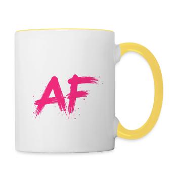 Feminist AF Statement Saying Sayings - Contrasting Mug - white/yellow - Right